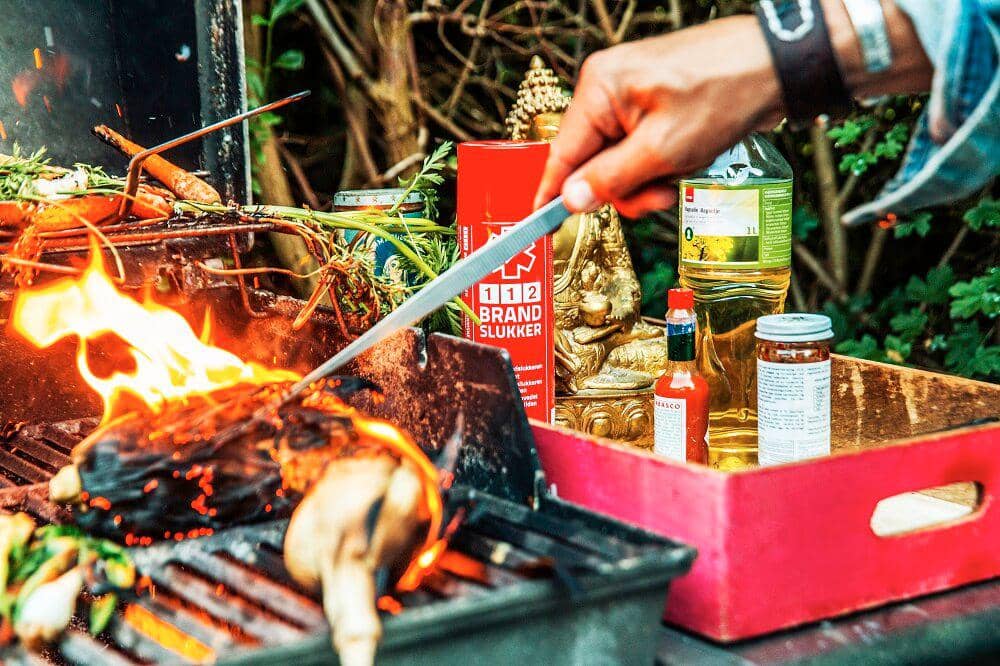 grill og brandslukker